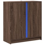vidaXL Dulap cu LED, stejar maro, 77x34x85 cm, lemn prelucrat vidaXL Dulap cu LED, stejar maro, 77x34x85 cm, lemn prelucrat