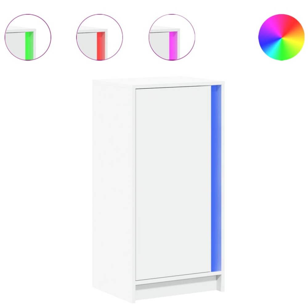 vidaXL Dulap cu LED, alb, 42,5x34x85 cm, lemn prelucrat