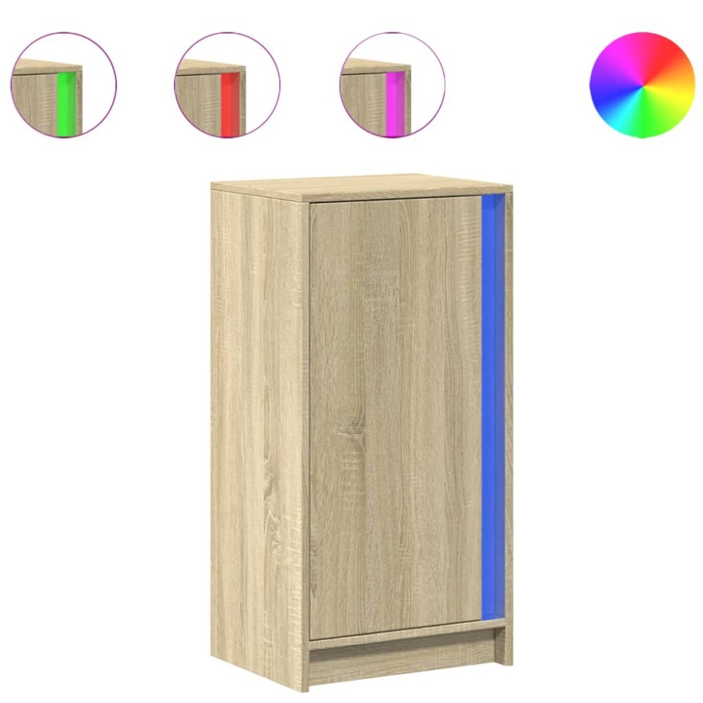 vidaXL Dulap cu LED, stejar sonoma, 42,5x34x85 cm, lemn prelucrat