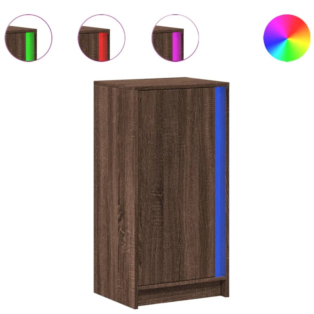vidaXL Dulap cu LED, stejar maro, 42,5x34x85 cm, lemn prelucrat