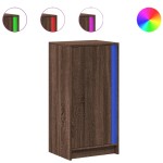 vidaXL Dulap cu LED, stejar maro, 42,5x34x85 cm, lemn prelucrat