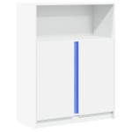 vidaXL Dulap cu LED, alb, 77x34x100 cm, lemn prelucrat vidaXL Dulap cu LED, alb, 77x34x100 cm, lemn prelucrat