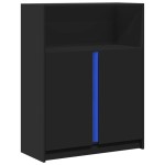 vidaXL Dulap cu LED, negru, 77x34x100 cm, lemn prelucrat