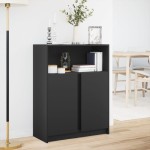vidaXL Dulap cu LED, negru, 77x34x100 cm, lemn prelucrat