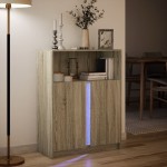 vidaXL Dulap cu LED, stejar sonoma, 77x34x100 cm, lemn prelucrat vidaXL Dulap cu LED, stejar sonoma, 77x34x100 cm, lemn prelucrat