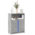 vidaXL Dulap cu LED, gri beton, 77x34x100 cm, lemn prelucrat vidaXL Dulap cu LED, gri beton, 77x34x100 cm, lemn prelucrat