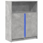 vidaXL Dulap cu LED, gri beton, 77x34x100 cm, lemn prelucrat vidaXL Dulap cu LED, gri beton, 77x34x100 cm, lemn prelucrat