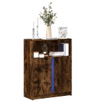 vidaXL Dulap cu LED, stejar fumuriu, 77x34x100 cm, lemn prelucrat vidaXL Dulap cu LED, stejar fumuriu, 77x34x100 cm, lemn prelucrat