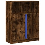 vidaXL Dulap cu LED, stejar fumuriu, 77x34x100 cm, lemn prelucrat vidaXL Dulap cu LED, stejar fumuriu, 77x34x100 cm, lemn prelucrat