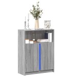 vidaXL Dulap cu LED, gri sonoma, 77x34x100 cm, lemn prelucrat vidaXL Dulap cu LED, gri sonoma, 77x34x100 cm, lemn prelucrat