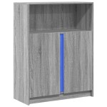 vidaXL Dulap cu LED, gri sonoma, 77x34x100 cm, lemn prelucrat vidaXL Dulap cu LED, gri sonoma, 77x34x100 cm, lemn prelucrat