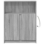 vidaXL Dulap cu LED, gri sonoma, 77x34x100 cm, lemn prelucrat vidaXL Dulap cu LED, gri sonoma, 77x34x100 cm, lemn prelucrat