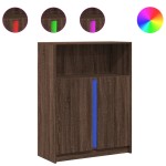 vidaXL Dulap cu LED, stejar maro, 77x34x100 cm, lemn prelucrat
