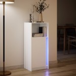 vidaXL Dulap cu LED, alb, 42,5x34x100 cm, lemn prelucrat