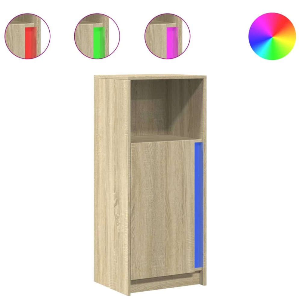 vidaXL Dulap cu LED, stejar sonoma, 42,5x34x100 cm, lemn prelucrat