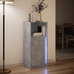 vidaXL Dulap cu LED, gri beton, 42,5x34x100 cm, lemn prelucrat