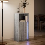 vidaXL Dulap cu LED, gri sonoma, 42,5x34x100 cm, lemn prelucrat vidaXL Dulap cu LED, gri sonoma, 42,5x34x100 cm, lemn prelucrat