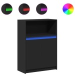 vidaXL Dulap cu LED, negru, 72x34x100 cm, lemn prelucrat vidaXL Dulap cu LED, negru, 72x34x100 cm, lemn prelucrat