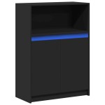 vidaXL Dulap cu LED, negru, 72x34x100 cm, lemn prelucrat vidaXL Dulap cu LED, negru, 72x34x100 cm, lemn prelucrat