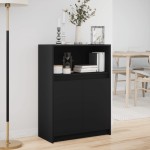 vidaXL Dulap cu LED, negru, 72x34x100 cm, lemn prelucrat vidaXL Dulap cu LED, negru, 72x34x100 cm, lemn prelucrat