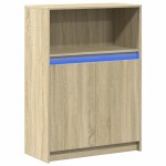 vidaXL Dulap cu LED, stejar sonoma, 72x34x100 cm, lemn prelucrat