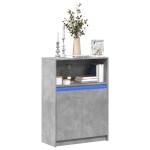 vidaXL Dulap cu LED, gri beton, 72x34x100 cm, lemn prelucrat vidaXL Dulap cu LED, gri beton, 72x34x100 cm, lemn prelucrat
