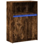 vidaXL Dulap cu LED, stejar fumuriu, 72x34x100 cm, lemn prelucrat vidaXL Dulap cu LED, stejar fumuriu, 72x34x100 cm, lemn prelucrat