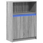 vidaXL Dulap cu LED, gri sonoma, 72x34x100 cm, lemn prelucrat vidaXL Dulap cu LED, gri sonoma, 72x34x100 cm, lemn prelucrat