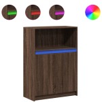 vidaXL Dulap cu LED, stejar maro, 72x34x100 cm, lemn prelucrat vidaXL Dulap cu LED, stejar maro, 72x34x100 cm, lemn prelucrat