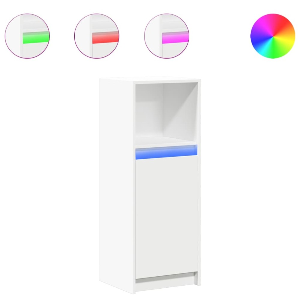 vidaXL Dulap cu LED, alb, 38x34x100 cm, lemn prelucrat