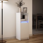 vidaXL Dulap cu LED, alb, 38x34x100 cm, lemn prelucrat vidaXL Dulap cu LED, alb, 38x34x100 cm, lemn prelucrat