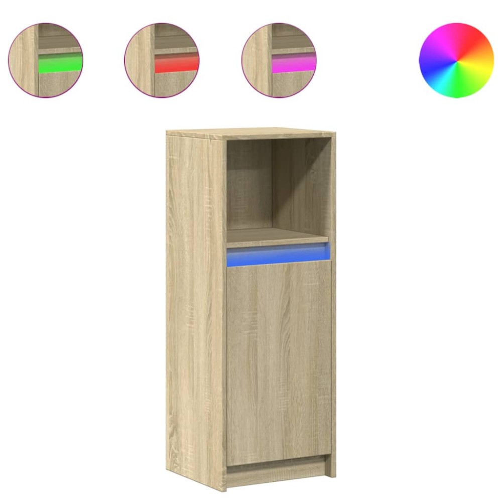 vidaXL Dulap cu LED, stejar sonoma, 38x34x100 cm, lemn prelucrat
