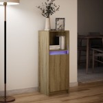 vidaXL Dulap cu LED, stejar sonoma, 38x34x100 cm, lemn prelucrat vidaXL Dulap cu LED, stejar sonoma, 38x34x100 cm, lemn prelucrat