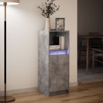 vidaXL Dulap cu LED, gri beton, 38x34x100 cm, lemn prelucrat vidaXL Dulap cu LED, gri beton, 38x34x100 cm, lemn prelucrat