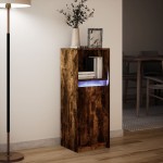 vidaXL Dulap cu LED, stejar fumuriu, 38x34x100 cm, lemn prelucrat vidaXL Dulap cu LED, stejar fumuriu, 38x34x100 cm, lemn prelucrat