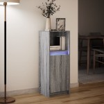vidaXL Dulap cu LED, gri sonoma, 38x34x100 cm, lemn prelucrat vidaXL Dulap cu LED, gri sonoma, 38x34x100 cm, lemn prelucrat