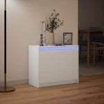 vidaXL Dulap cu LED, alb, 72x34x61 cm, lemn prelucrat vidaXL Dulap cu LED, alb, 72x34x61 cm, lemn prelucrat