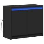 vidaXL Dulap cu LED, negru, 72x34x61 cm, lemn prelucrat vidaXL Dulap cu LED, negru, 72x34x61 cm, lemn prelucrat