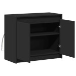 vidaXL Dulap cu LED, negru, 72x34x61 cm, lemn prelucrat vidaXL Dulap cu LED, negru, 72x34x61 cm, lemn prelucrat