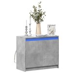 vidaXL Dulap cu LED, gri beton, 72x34x61 cm, lemn prelucrat vidaXL Dulap cu LED, gri beton, 72x34x61 cm, lemn prelucrat