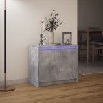 vidaXL Dulap cu LED, gri beton, 72x34x61 cm, lemn prelucrat vidaXL Dulap cu LED, gri beton, 72x34x61 cm, lemn prelucrat