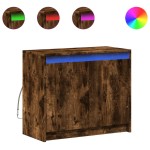 vidaXL Dulap cu LED, stejar fumuriu, 72x34x61 cm, lemn prelucrat vidaXL Dulap cu LED, stejar fumuriu, 72x34x61 cm, lemn prelucrat