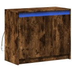 vidaXL Dulap cu LED, stejar fumuriu, 72x34x61 cm, lemn prelucrat vidaXL Dulap cu LED, stejar fumuriu, 72x34x61 cm, lemn prelucrat