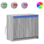 vidaXL Dulap cu LED, gri sonoma, 72x34x61 cm, lemn prelucrat vidaXL Dulap cu LED, gri sonoma, 72x34x61 cm, lemn prelucrat