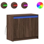vidaXL Dulap cu LED, stejar maro, 72x34x61 cm, lemn prelucrat vidaXL Dulap cu LED, stejar maro, 72x34x61 cm, lemn prelucrat