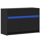 vidaXL Dulap TV cu LED, negru, 91x34x61 cm, lemn prelucrat