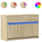 vidaXL Dulap TV cu LED, stejar sonoma, 91x34x61 cm, lemn prelucrat vidaXL Dulap TV cu LED, stejar sonoma, 91x34x61 cm, lemn prelucrat