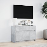 vidaXL Dulap TV cu LED, gri beton, 91x34x61 cm, lemn prelucrat
