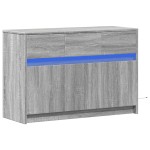 vidaXL Dulap TV cu LED, gri sonoma, 91x34x61 cm, lemn prelucrat