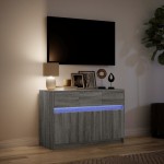 vidaXL Dulap TV cu LED, gri sonoma, 91x34x61 cm, lemn prelucrat